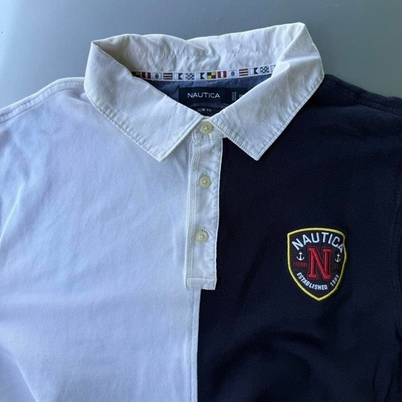 Nautica polo shirt in white and navy - Picture 2 of 8